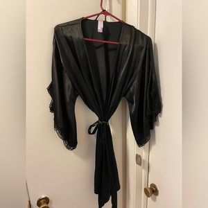 Sexy black Satin Robe
